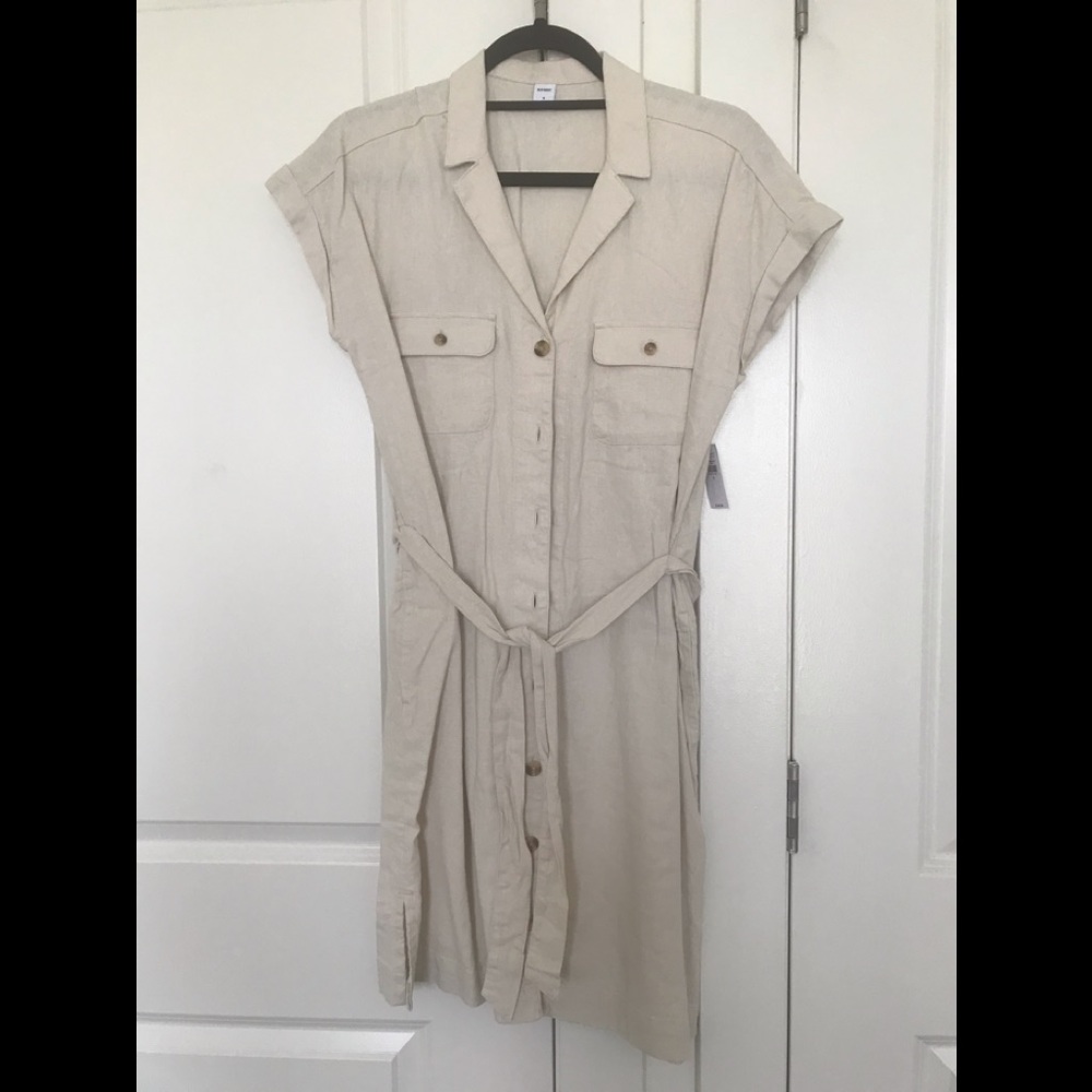 NWT Old Navy Linen Blend Shirt Dress